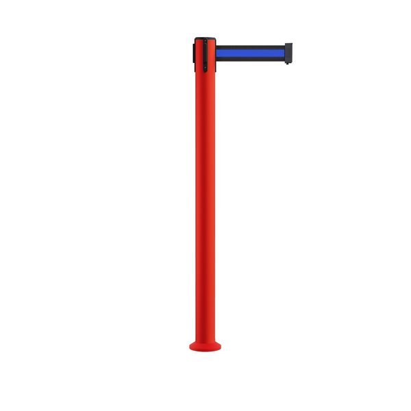 Montour Line Stanchion Belt Barrier Fixed Base Red Post 7.5ftBlack/Bl HL Belt MSX630F-RD-BBH-75